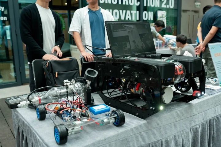 Robotics projects and a model car on display